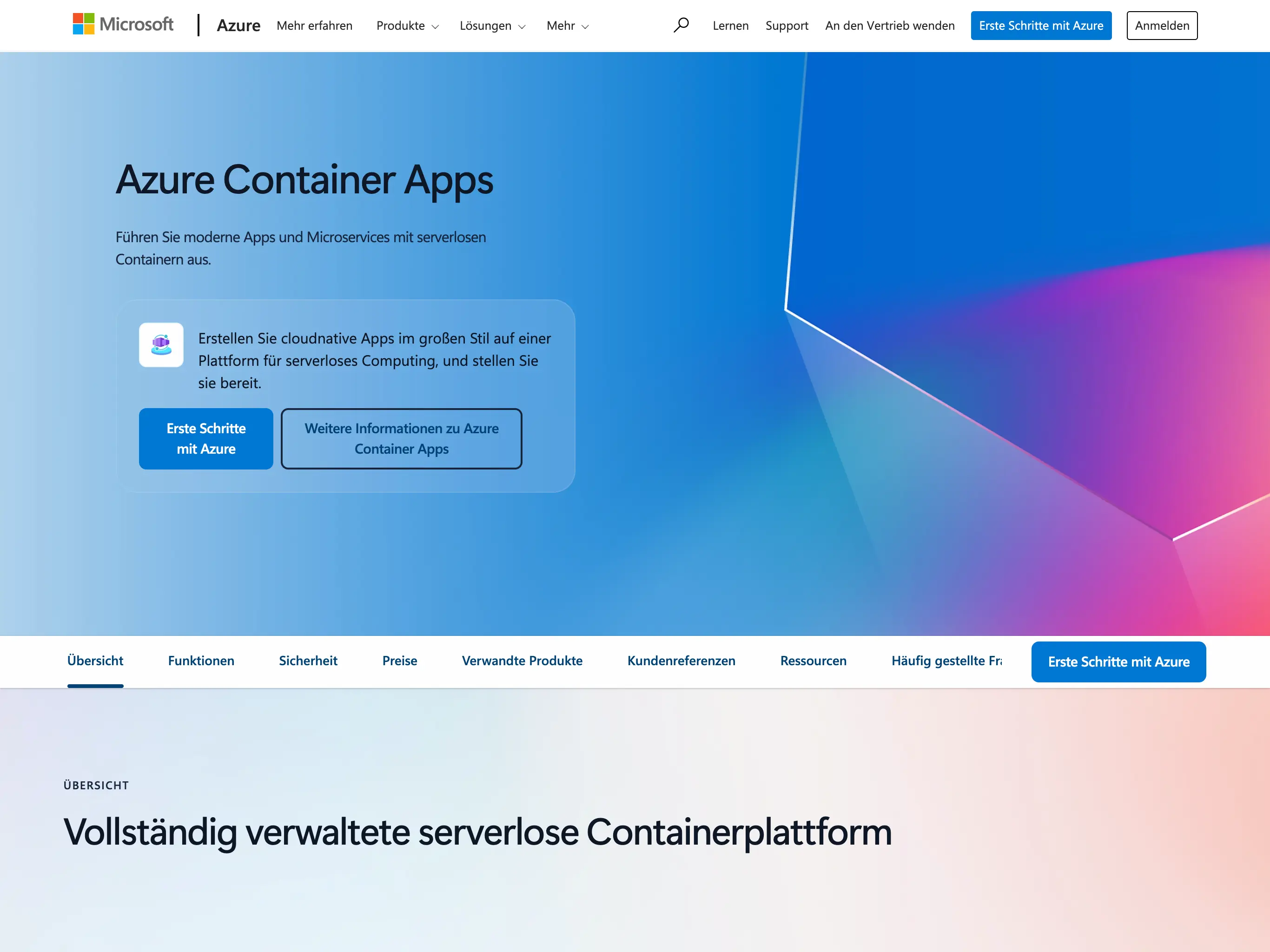 Azure Container Apps Homepage